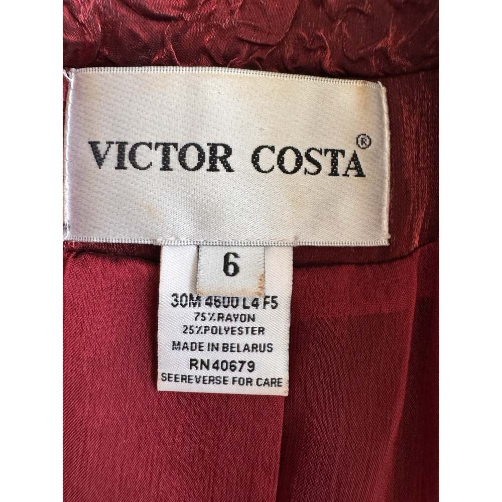 Vintage 90s Victor Costa Red 3D Rose Zip Jacket Whimsigoth Coquette Womens 6 - Picture 9 of 14